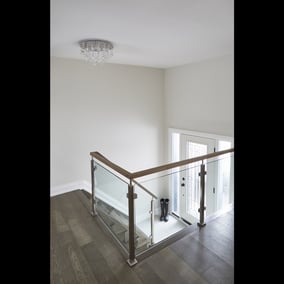 staircase with glass