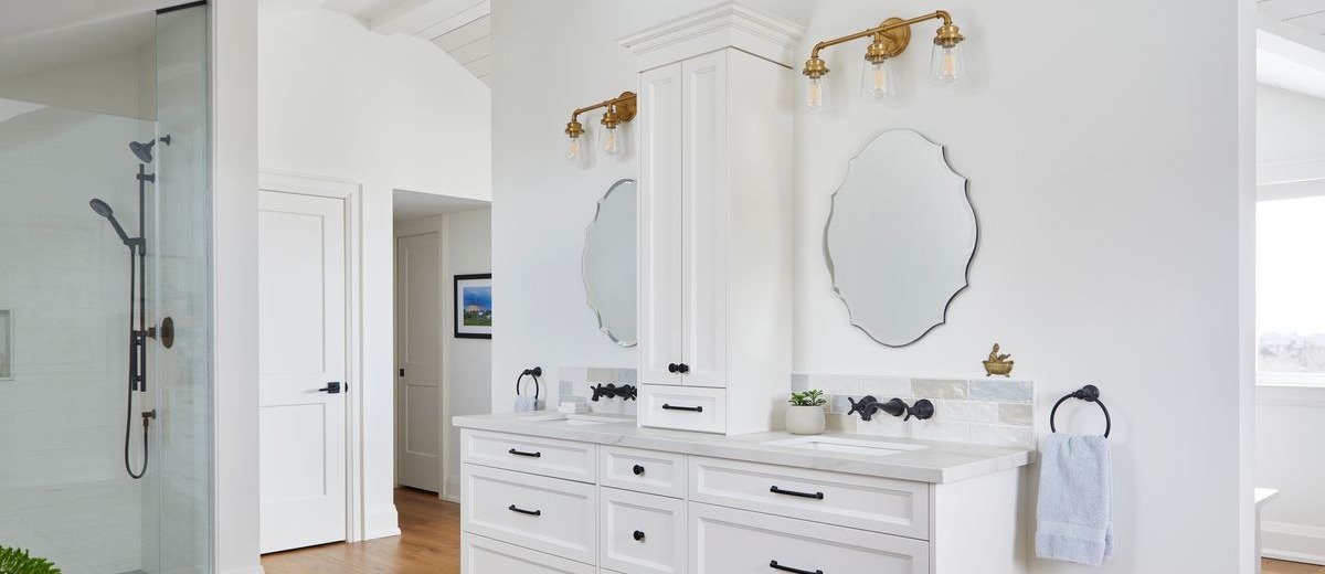 Bathroom Vanity with his and her sections and Shower renovation in Markham