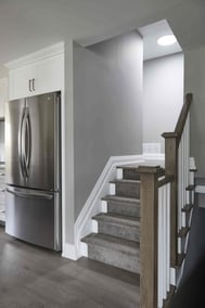 Carpeted staircase to kitchen renovation in Markham 