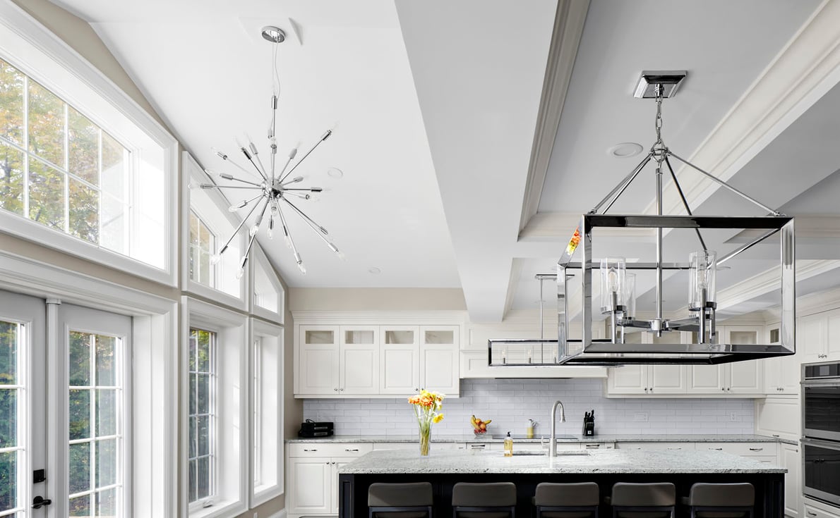 Open concept kitchen renovation in Markham with expansive windows on wall