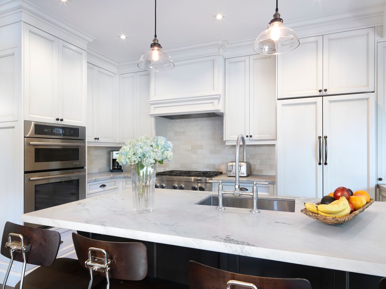 White kitchen renovation in the Beach Toronto