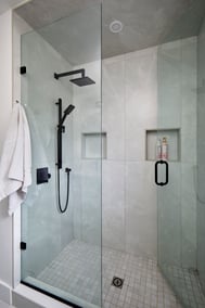 Marble walk-in shower
