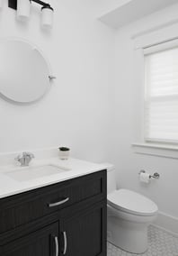 Victoria Powder Room with hexagonal tiling in markham (1)