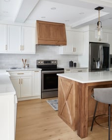 View of canopy and island in Markham luxury kitchen renovation