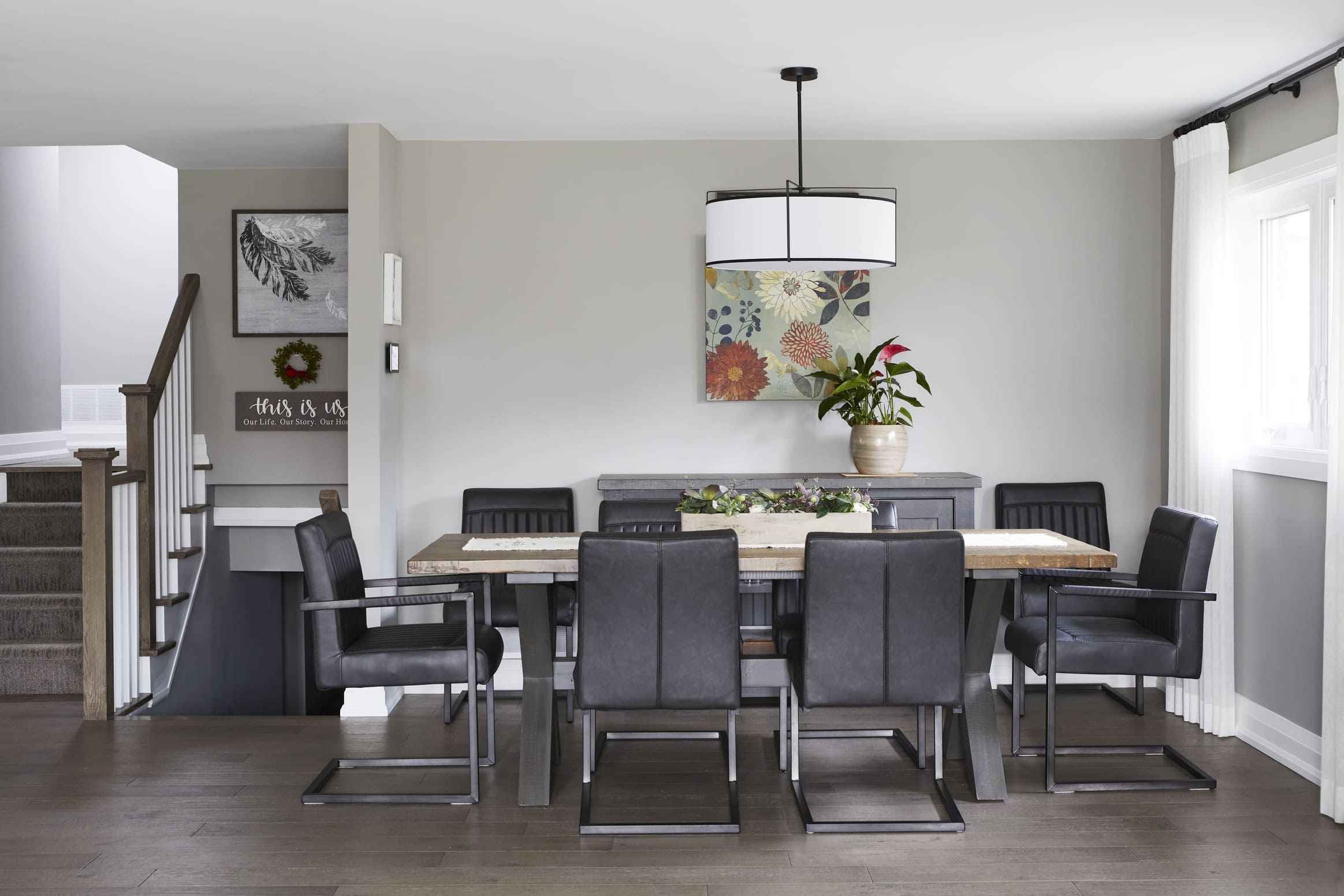 Modern Dining Room Design Center View of Table