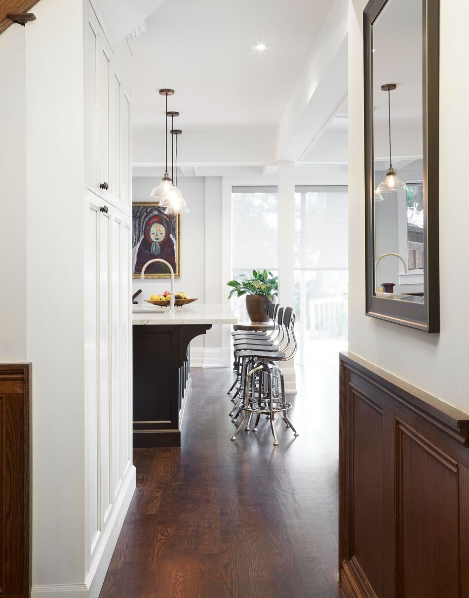 Front door entrance to renovated kitchen by Master Edge Homes