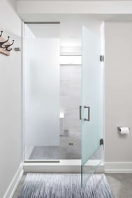 glass door to bathroom shower in markham home renovation