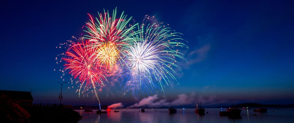 gorgeous nightime fireworks over the water at muskoka (1)