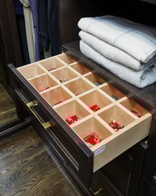 jewelry drawer in walk in closet in markham home renovation