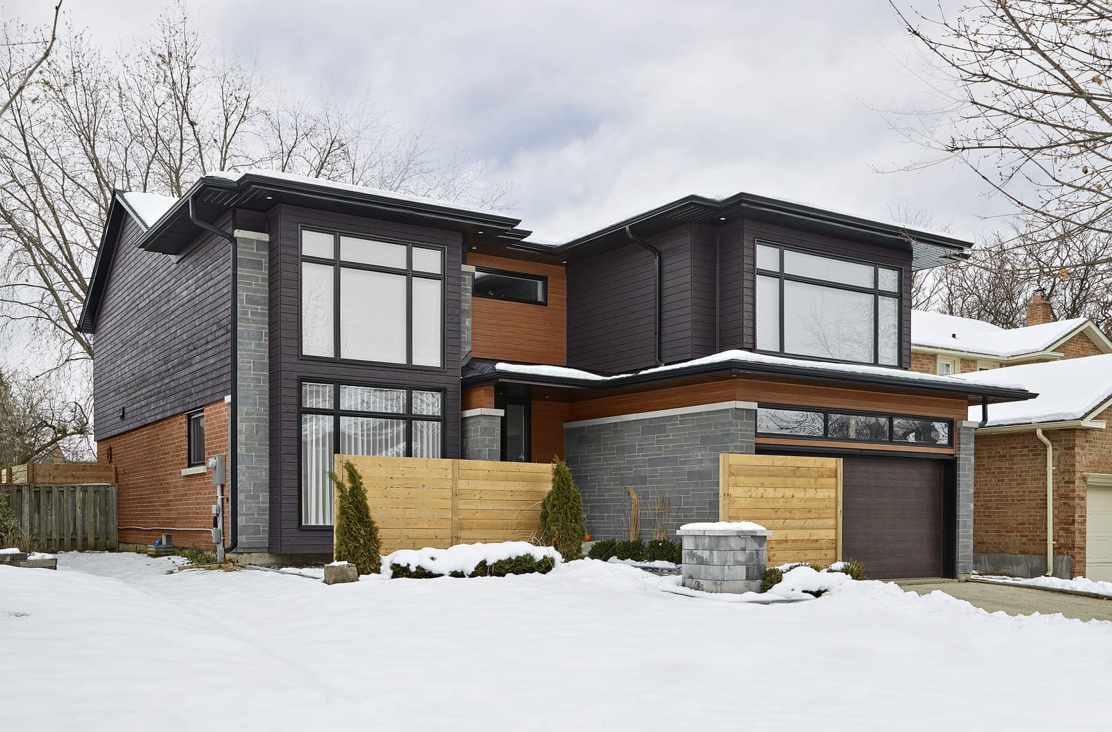 Markham home exterior from sidewalk by Master Edge Homes