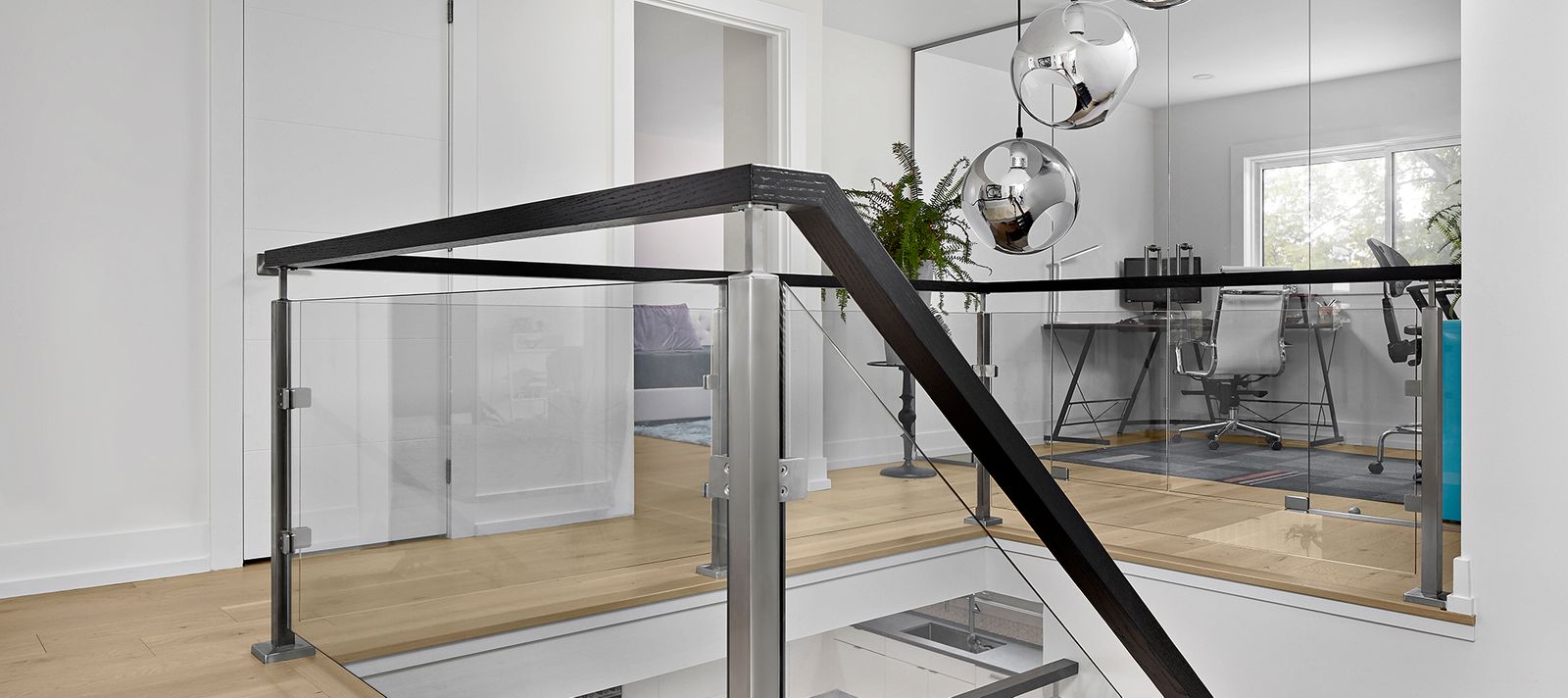 netzero home renovation staircase with home office in markham ontario (1)