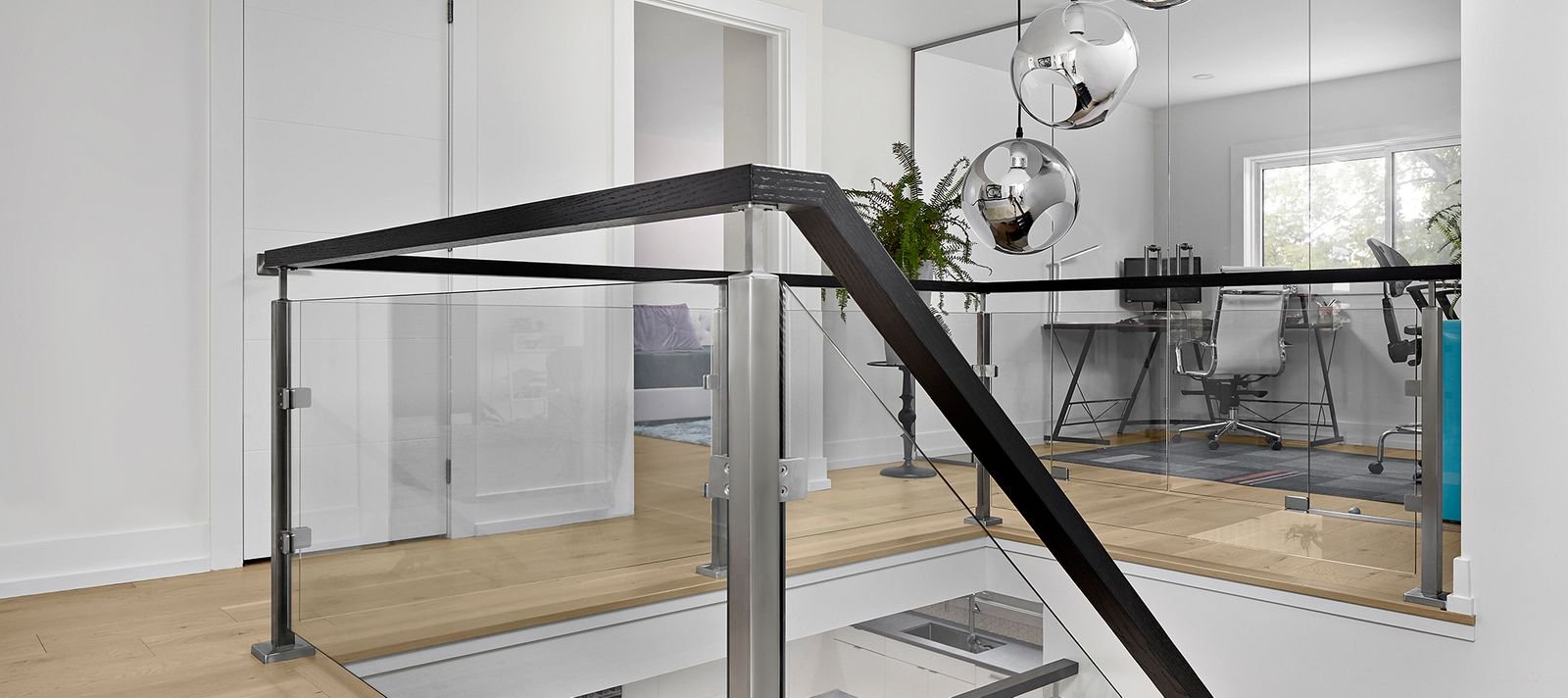 netzero home renovation staircase with home office in markham ontario (1)