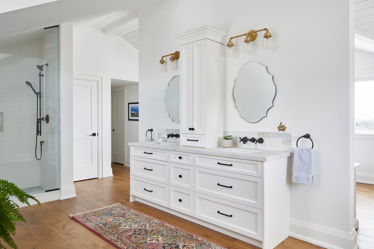 Bathroom Vanity with his and her sections and Shower renovation in Markham