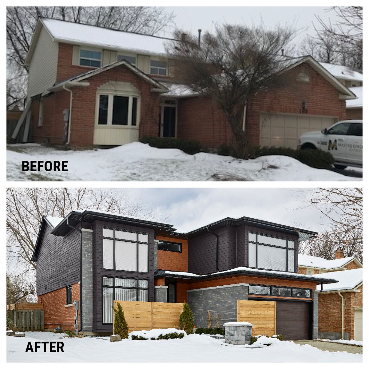 before and after of contemporary home addition in markham ontario