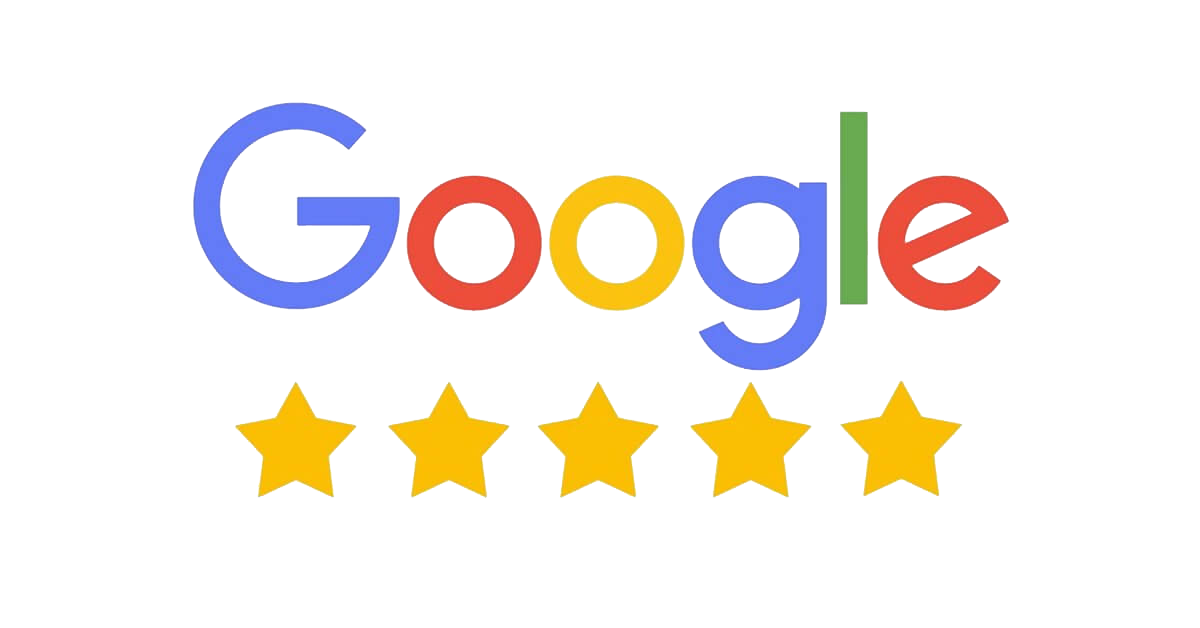 Google Logo with Five Gold Stars